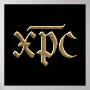 XPC-symbol med gyllene "3-D" Poster