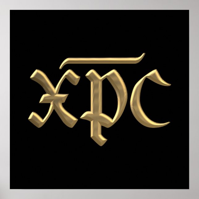 XPC-symbol med gyllene "3-D" Poster (Framsidan)