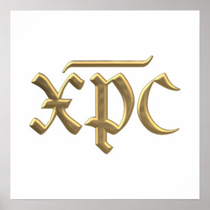 XPC-symbol med gyllene "3-D" Poster