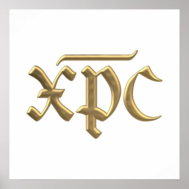 XPC-symbol med gyllene "3-D" Poster (Framsidan)