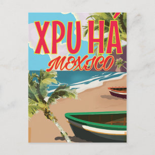 Xpu Há Mexico-stranden poster Vykort