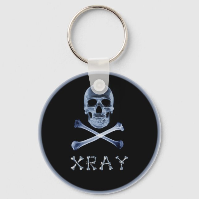 XRAY PIRAT Flagga RADIOLOGY JOLLY ROGER Nyckelring (Framsida)