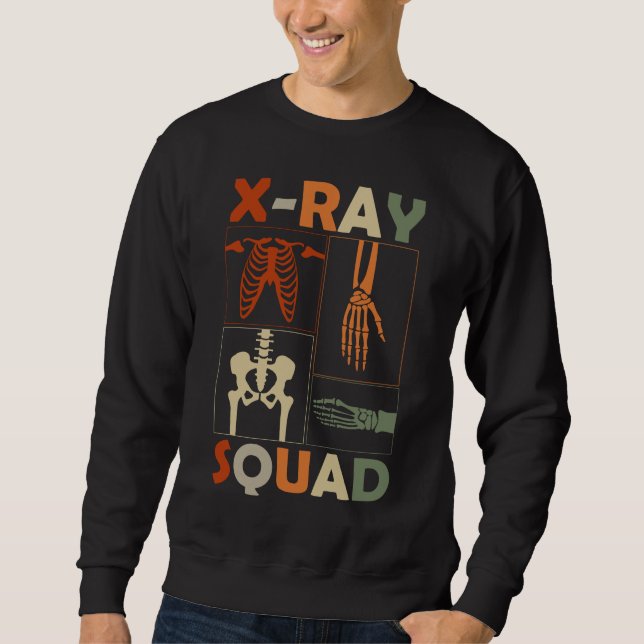 Xray Skeleton Bones Radiologist Funny Radiology Lång Ärmad Tröja (Framsida)
