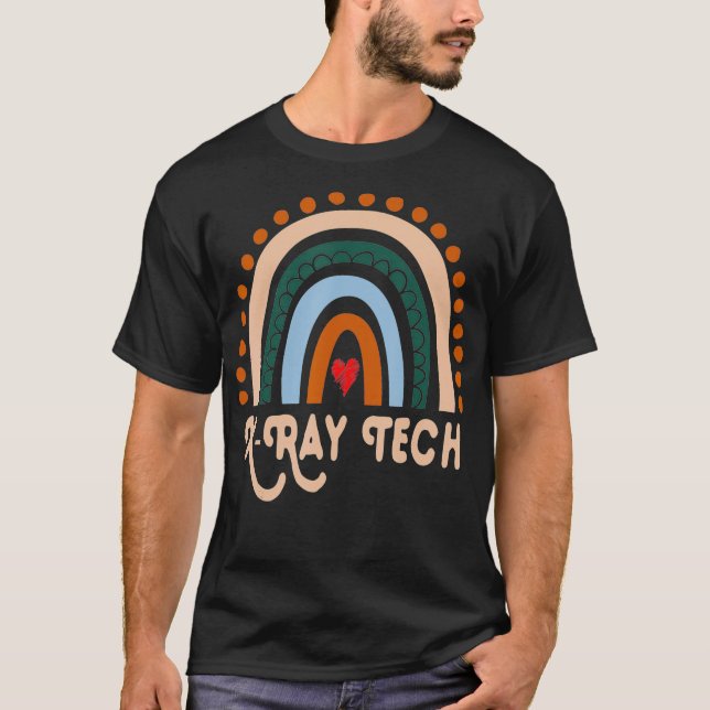 XRay Tech Rainbow Cute Apprecision Workers T Shirt (Framsida)