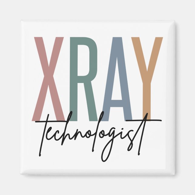 Xray Tech X-ray-teknikern - flerfärgade presenter Magnet (Framsidan)