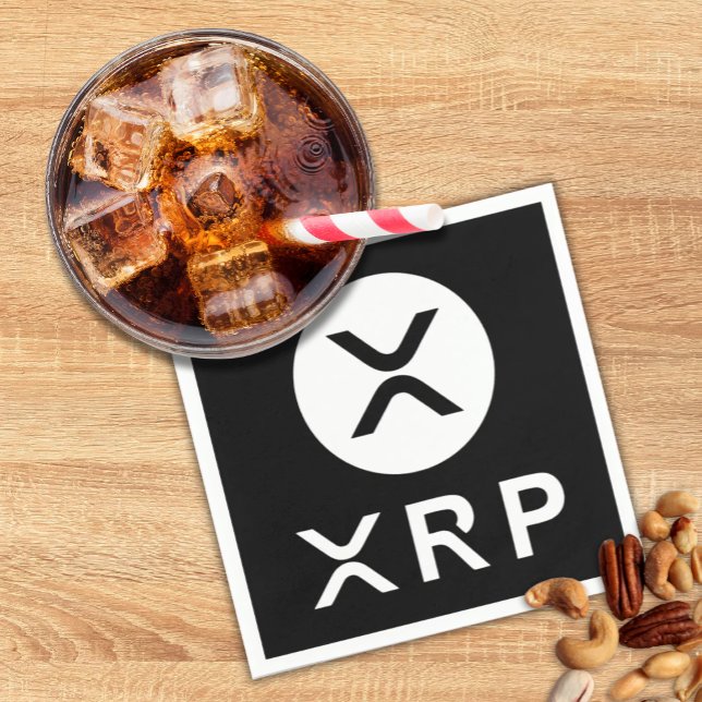 XRP Black Crypto Currency Party Pappersservett (Black XRP cocktail napkins for Crypto Currency enthusiast parties)