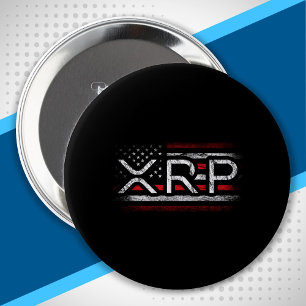 XRP Crypto Currency Cryptocurrency American Flagga Knapp
