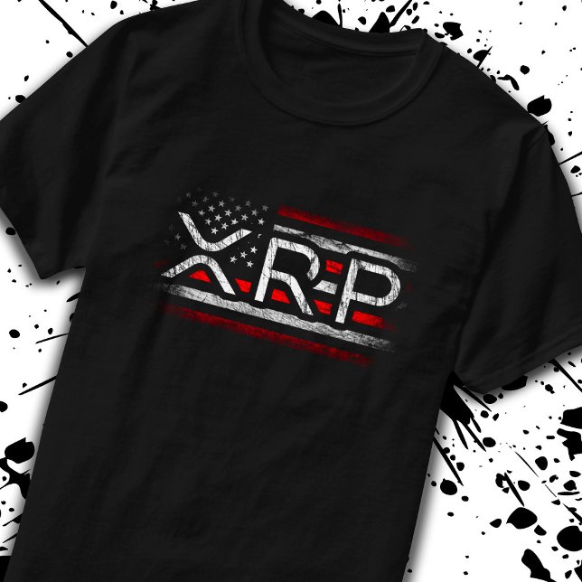 XRP Crypto Currency Cryptocurrency American Flagga T Shirt (Skapare uppladdad)