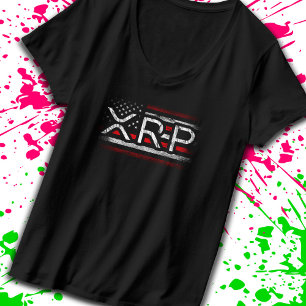 XRP Crypto Currency Cryptocurrency American Flagga T Shirt
