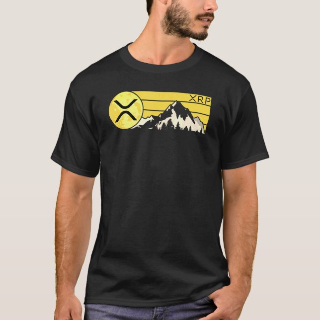 Xrp Crypto Måne Mountain Xrp Cryptocurrency T Shirt (Framsida)
