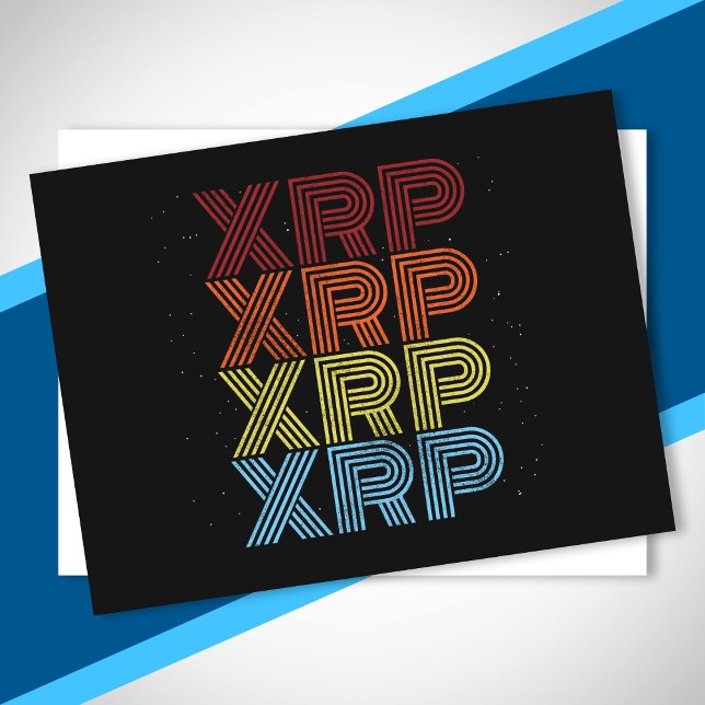 XRP Crypto Retro Vintage Cryptocurrency Memid Vykort (Skapare uppladdad)