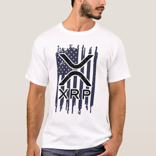 XRP Cryptocurrency Förenta staterna T Shirt (Framsida)