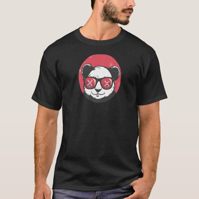 Xrp Cute Crypto Panda Sol Glasses Retro T Shirt (Framsida)