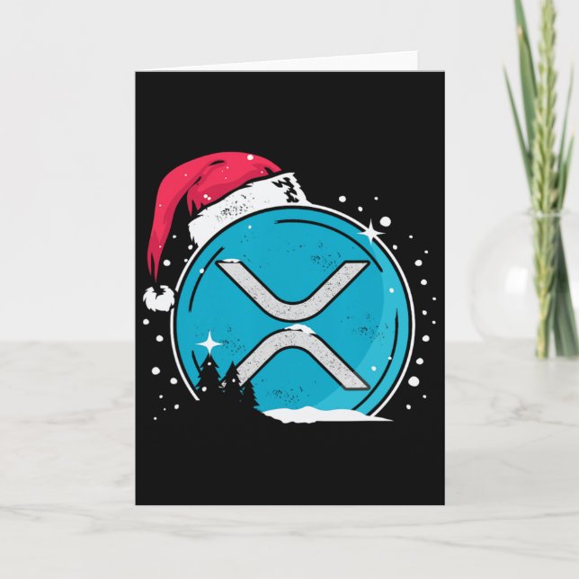 Xrp julhatt Moonshot Ripple krypto merchandise til Kort (Framsida)