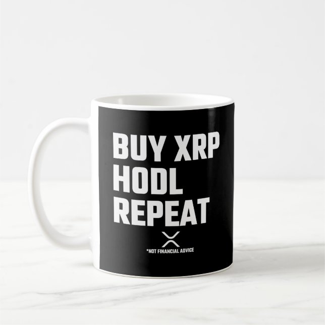 XRP Krypto Kryptovaluta Köp XRP Håll Upprepa Kaffemugg (Vänster)