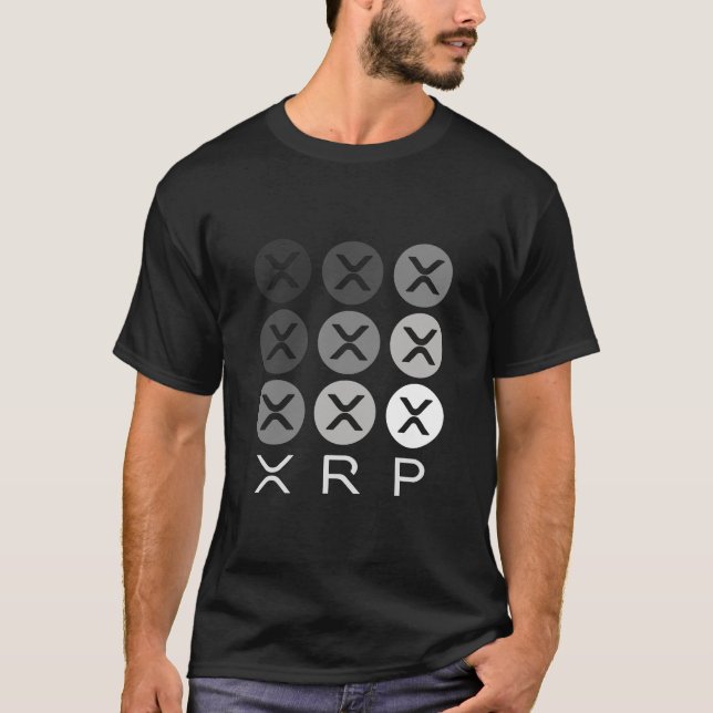 XRP Logotyp Crypto Grid T Shirt (Framsida)