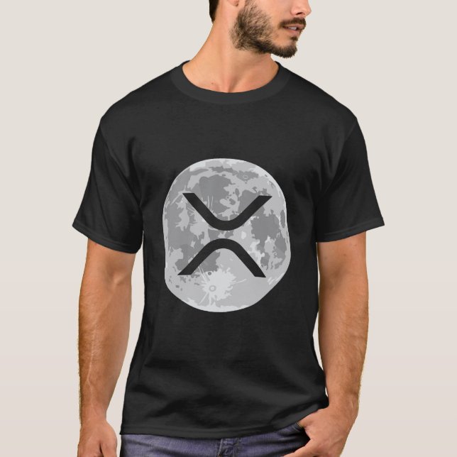 Xrp Måne Cryptocurrency Hoodie T Shirt (Framsida)