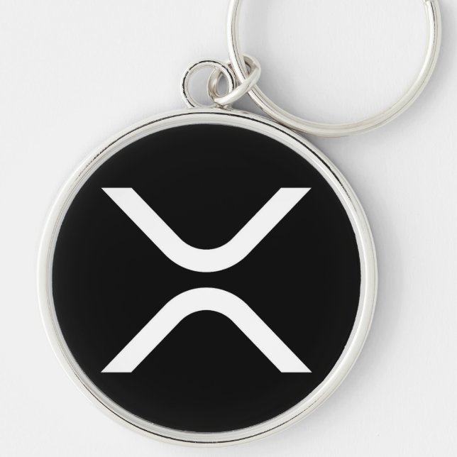 XRP-nyckelkedja Rund Silverfärgad Nyckelring (Framsidan)