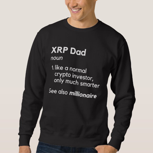 XRP Pappa Krypto Lång Ärmad Tröja (Framsida)