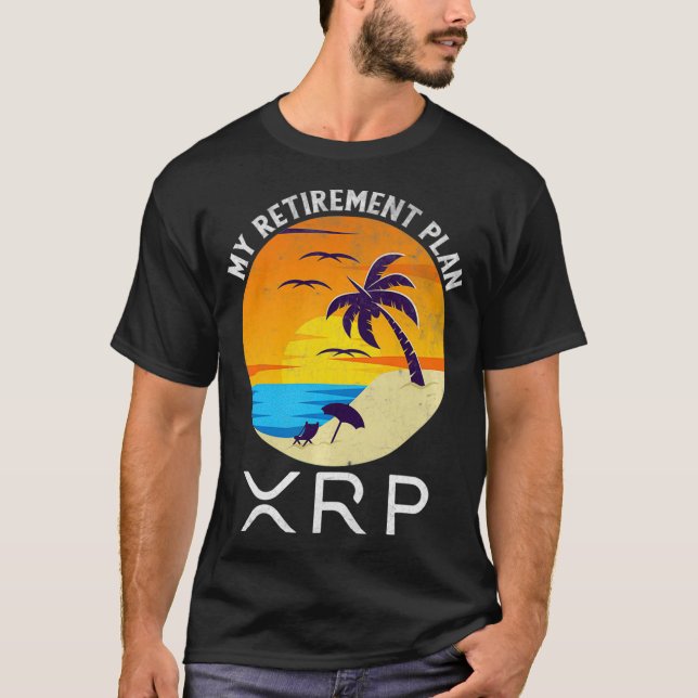 XRP Ripple Cryptocurrency My Pension Plan Beach T Shirt (Framsida)