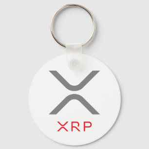 XRP Ripple Grått & Red Logotyp Grundläggande nyc Nyckelring