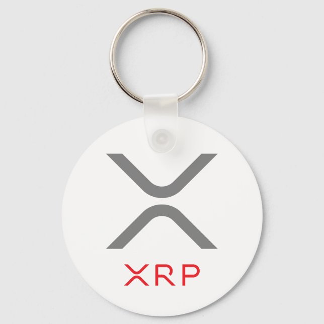 XRP Ripple Grått & Red Logotyp | Grundläggande nyc Nyckelring (Framsida)