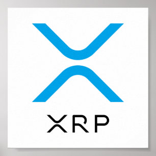 XRP skvalpar blått & svärtar affischen för logo Poster