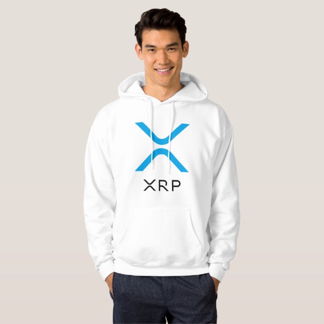 XRP skvalpar blått & svärtar hoodien för logotyp | Hoodie (Hel framsida)