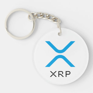 XRP skvalpar blått & svärtar logotyp Keychain