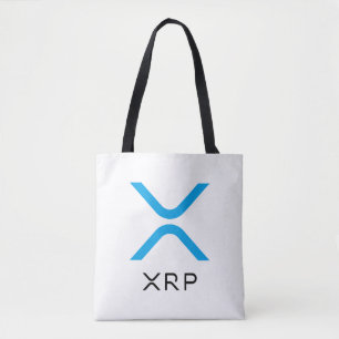 XRP skvalpar blått & svärtar toto för logotyp Tygkasse
