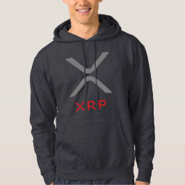 XRP skvalpar den gråa & röda hoodien för logotyp | Hoodie