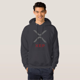XRP skvalpar den gråa & röda hoodien för logotyp | Hoodie