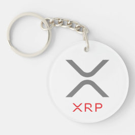 XRP skvalpar grå & röd logotyp | Keychain