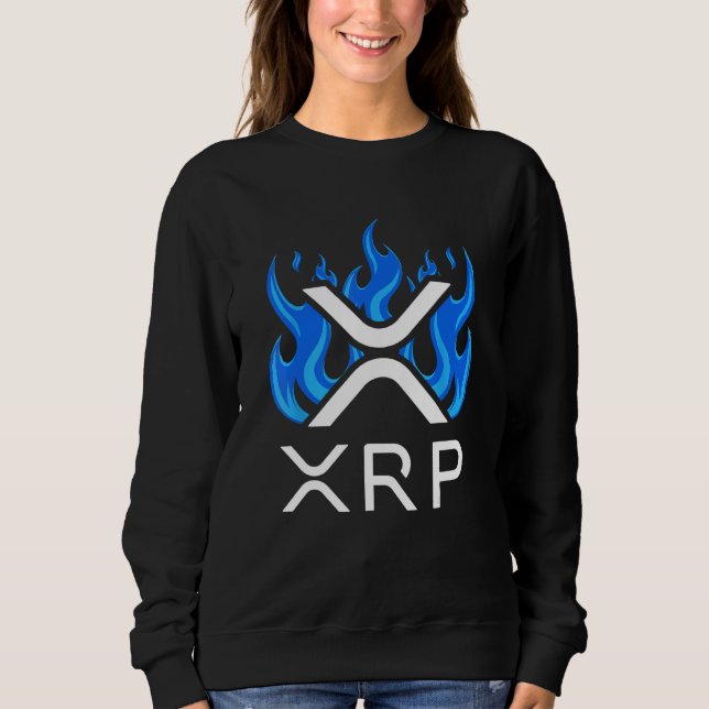 XRP - XRP Cryptocurrency - XRP Logotyp - Blue Flam T Shirt (Framsida)
