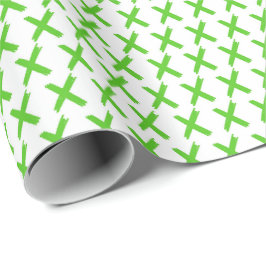 X's Allover - Grass Grönt på White Presentpapper