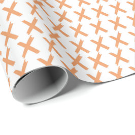 X's Allover - Orange Sherbert on White Presentpapper