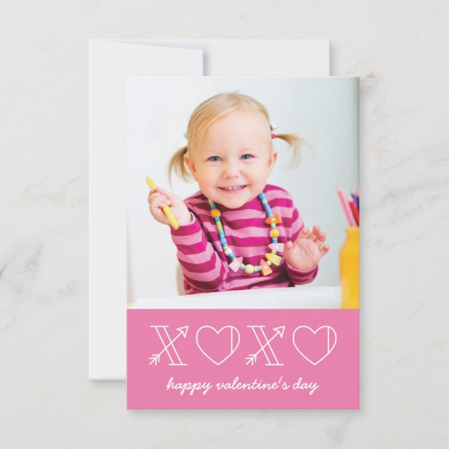 Xs & Os Classroom Valentine - Magenta Inbjudningar (Framsida)