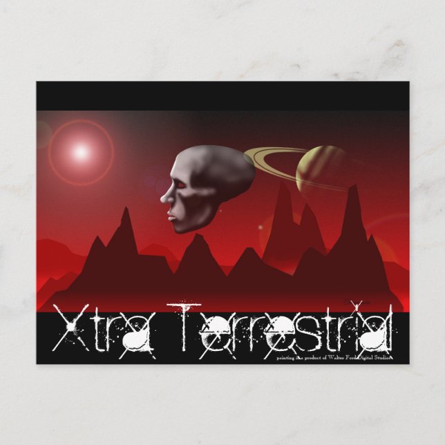 Xtra Terrestria, Xtra Terrestrial, målning är ... Vykort (Framsida)