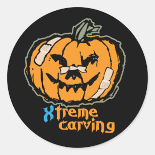 Xtreme Pumpkin Carving Runt Klistermärke