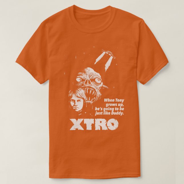 XTRO Retro 80s skräckfilm T Shirt (Design framsida)