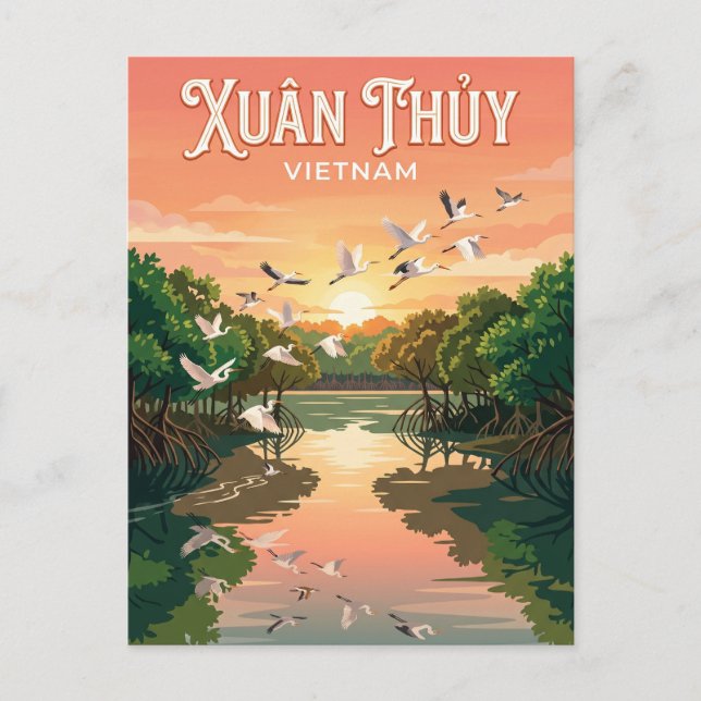 Xuân Thủy nationalpark Vietnam Vykort (Framsida)