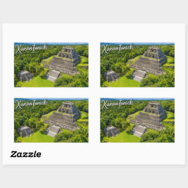 Xunantunich Belize Mayafyndplats Rektangulärt Klistermärke