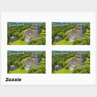 Xunantunich Belize Mayafyndplats Rektangulärt Klistermärke