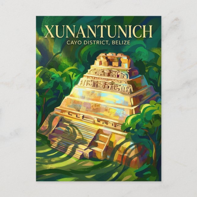 Xunantunich Mayan Ruins Belize Vykort (Framsida)