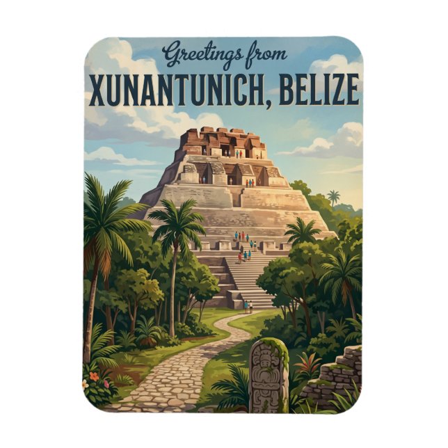 Xunantunich Mayaruiner Belize Magnet (Vertikal)