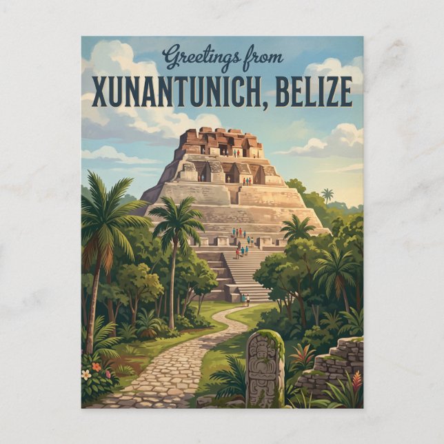 Xunantunich Mayaruiner Belize Vykort (Framsida)