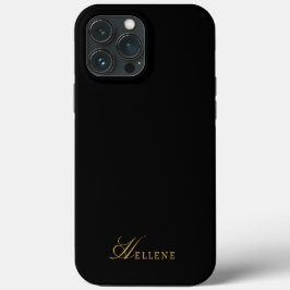 Xury Black & Guld Chic Script Monogram