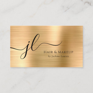 Xury Chic Guld Monogram-skript Visitkort