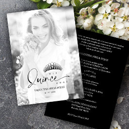 XV Princess Crown Elegant Overlay Vellum Effect Inbjudningar
