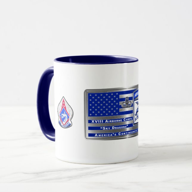 XVIII Airborne Corps America's Contingency Corps Mugg (Framsida vänster)